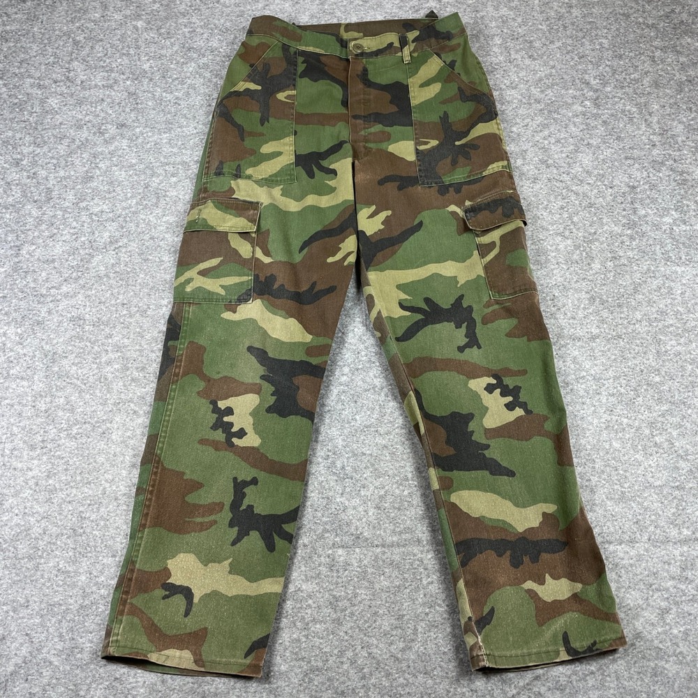Army Military Cargo Pants Mens 36x30 Green Woodland Camo Utility Unbranded